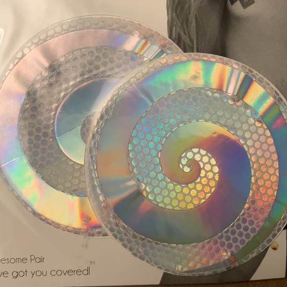 Nipztix by Neva Nude Holo Spiral Pasties - Picture 2 of 5
